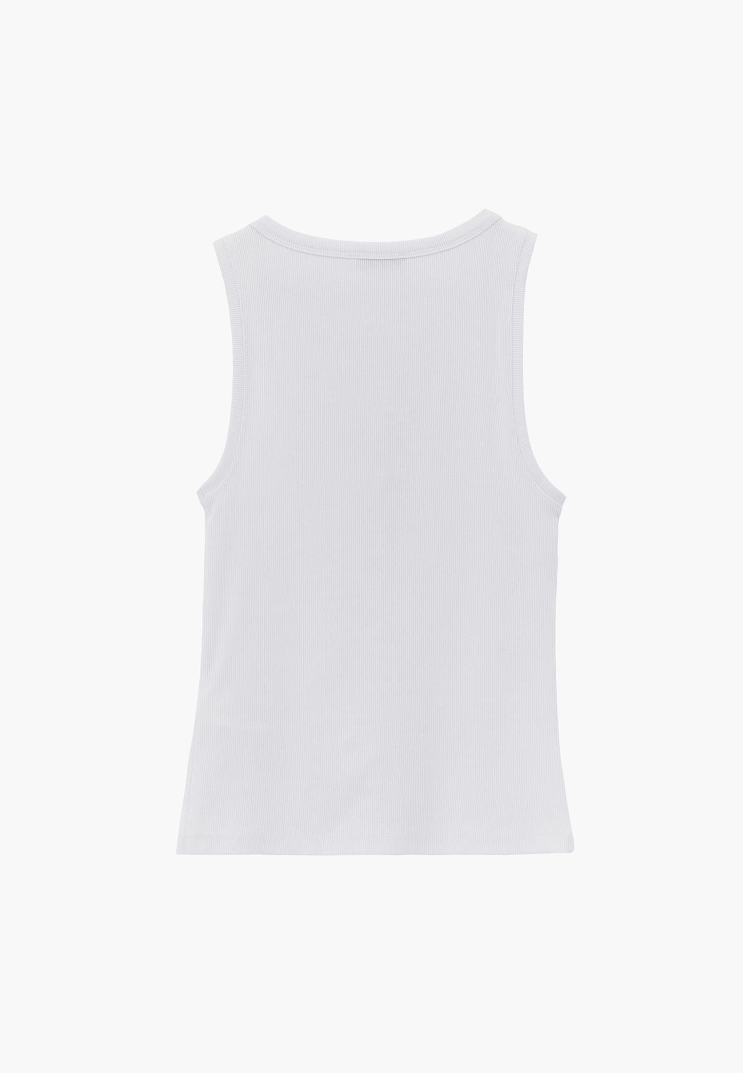 Sleeveless Crew Neck Tank Top - WHITE