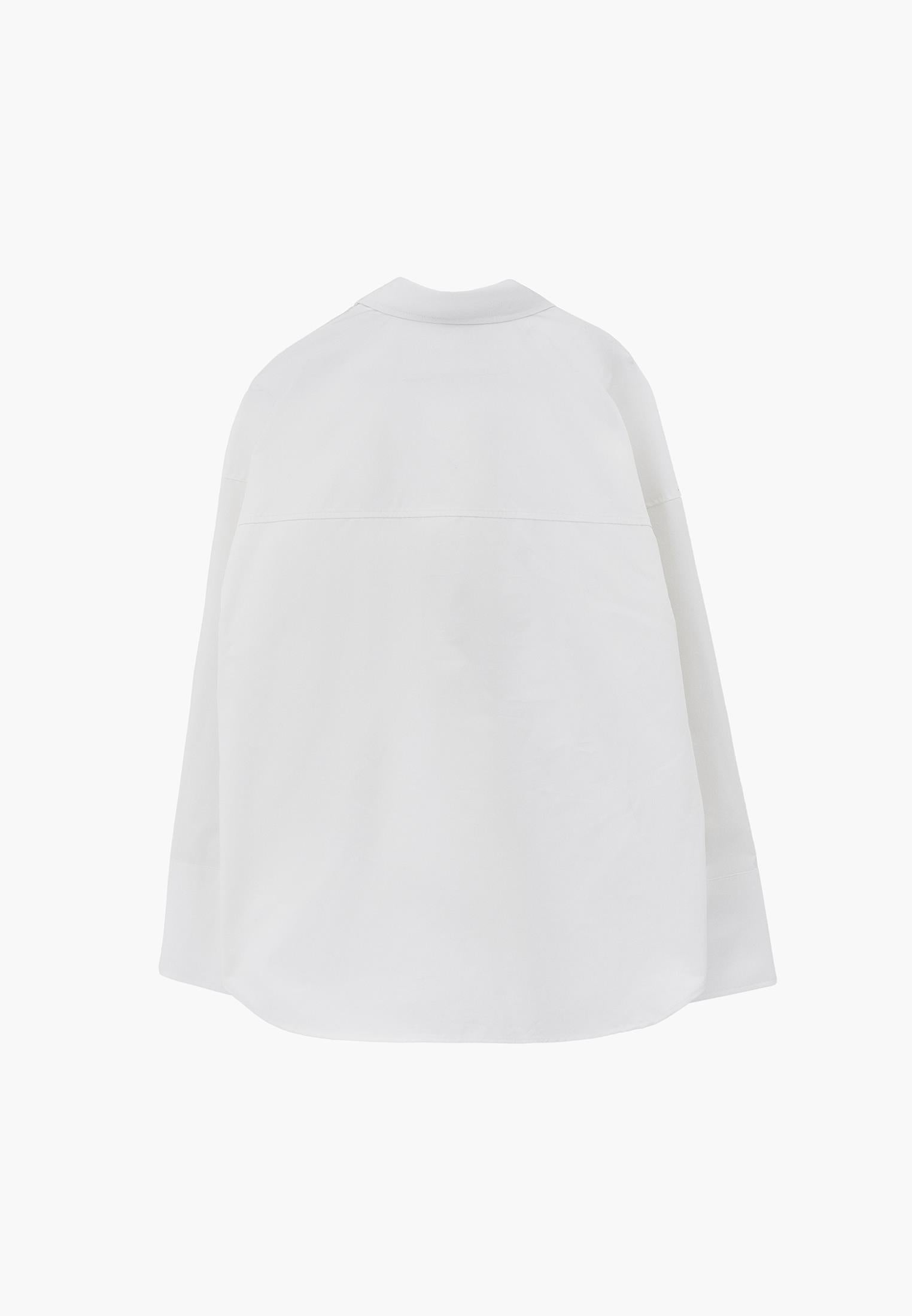 Oversize Shirt With Button Details - WHITE