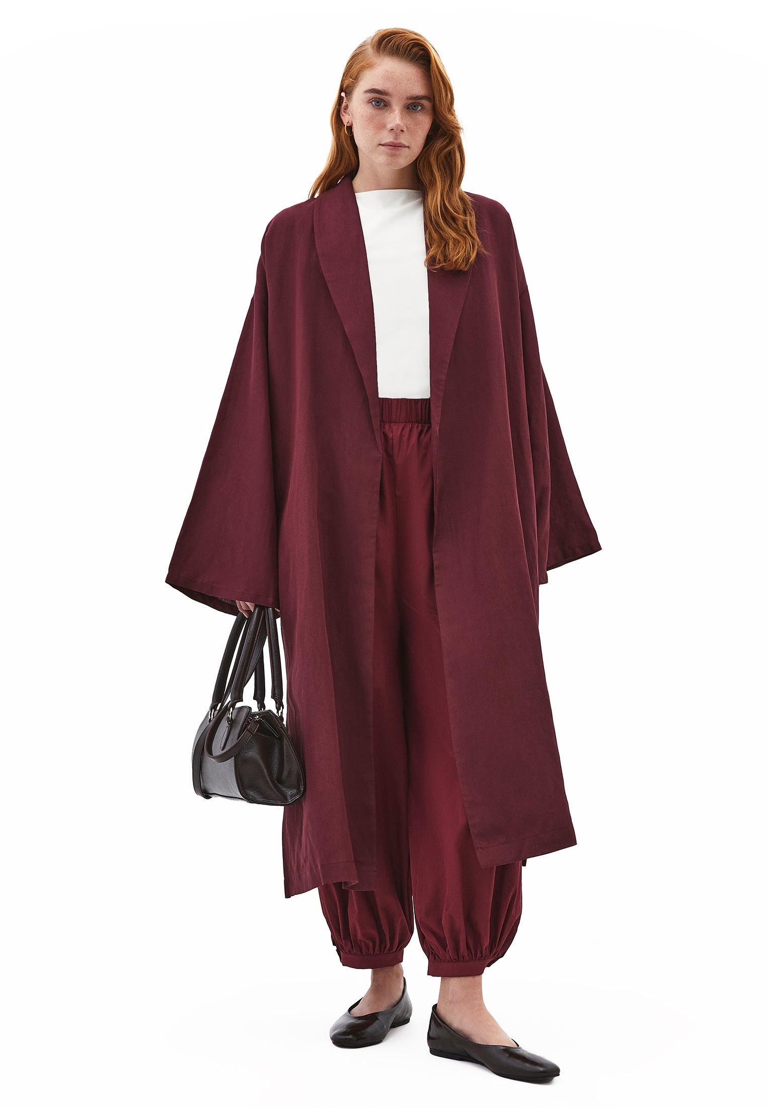 Kimono Tunic With Slit Detail - WINDSOR WINE