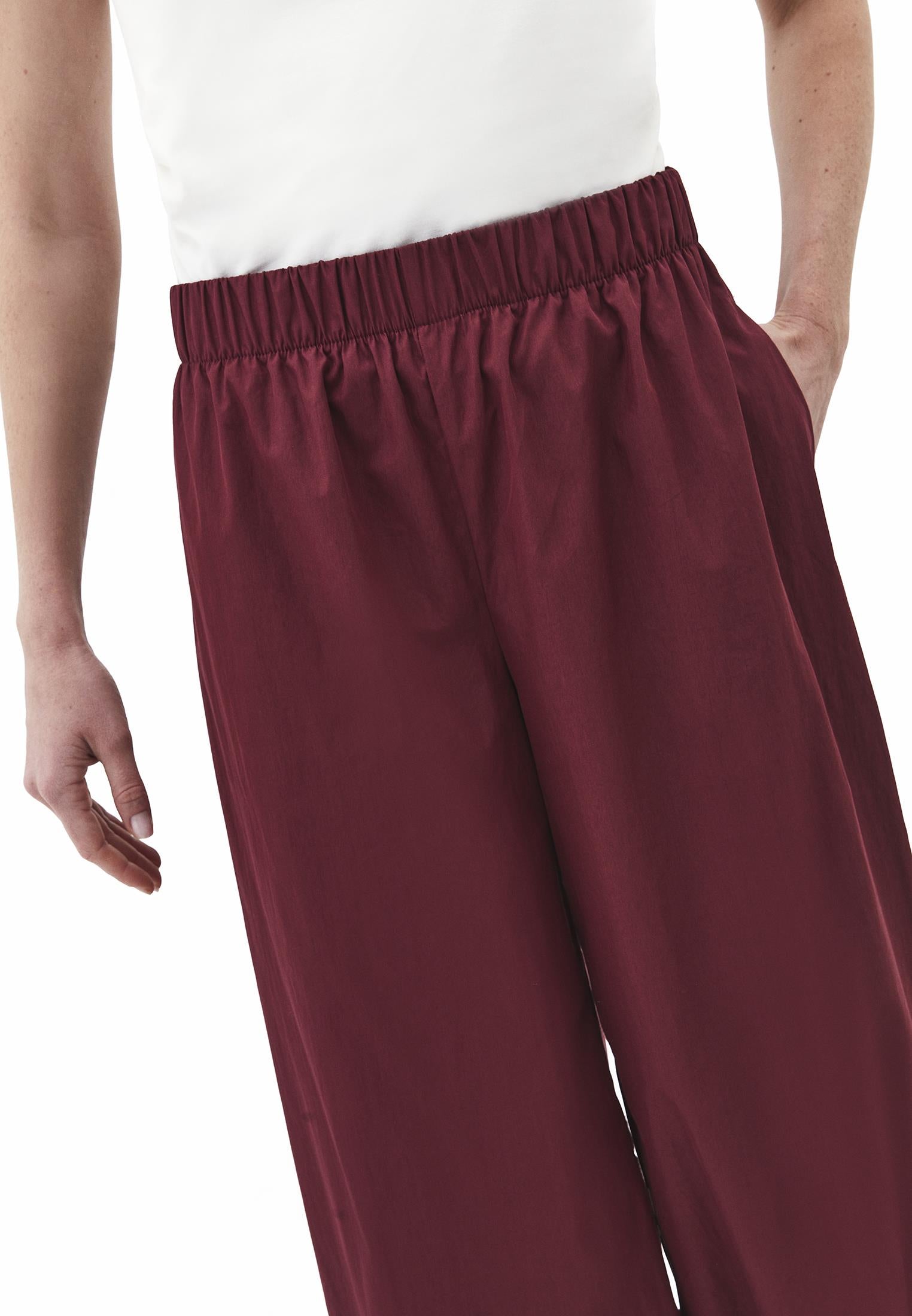 Jogger High Waist Long Trousers - WINDSOR WINE