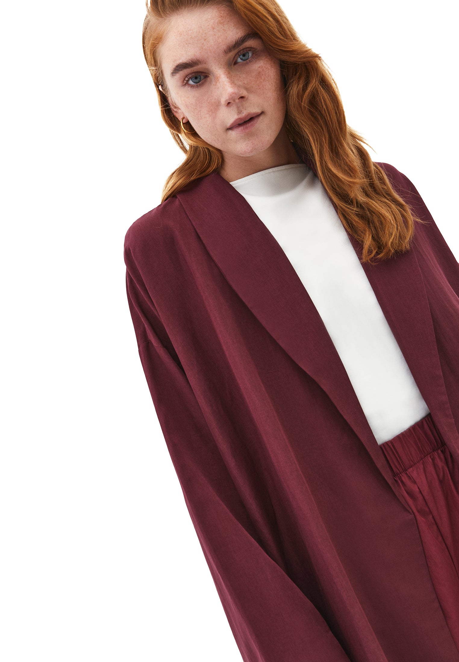 Kimono Tunic With Slit Detail - WINDSOR WINE
