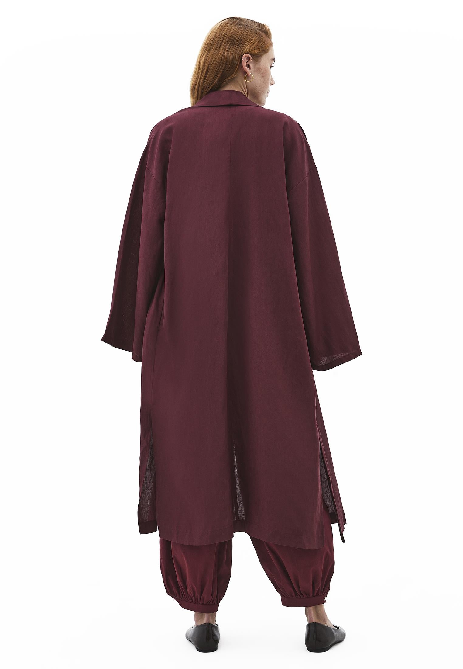Kimono Tunic With Slit Detail - WINDSOR WINE