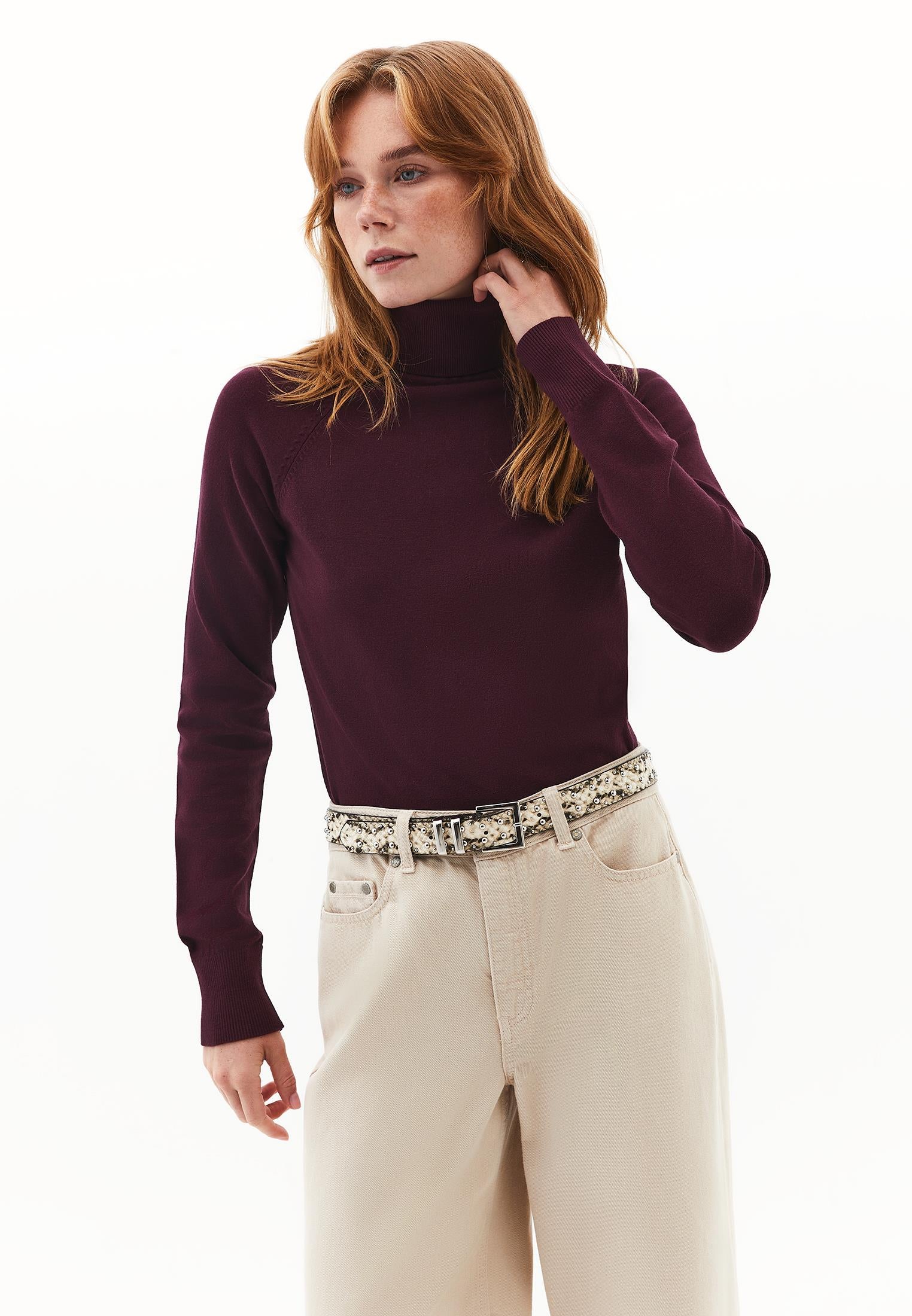 Slim Fit Turtleneck Knitwear - WINETASTING