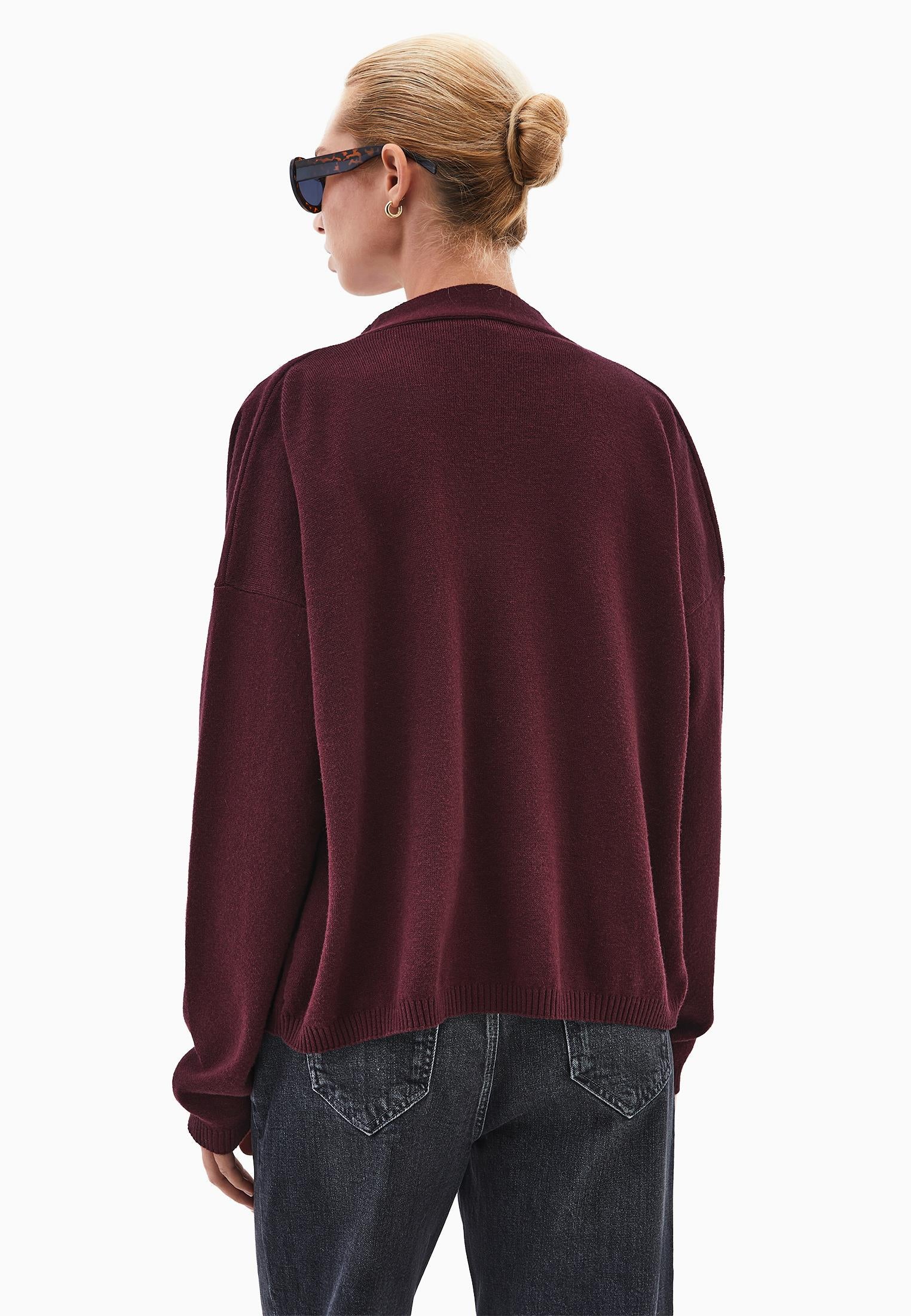 Viscose V-Neck Cardigan - WINETASTING