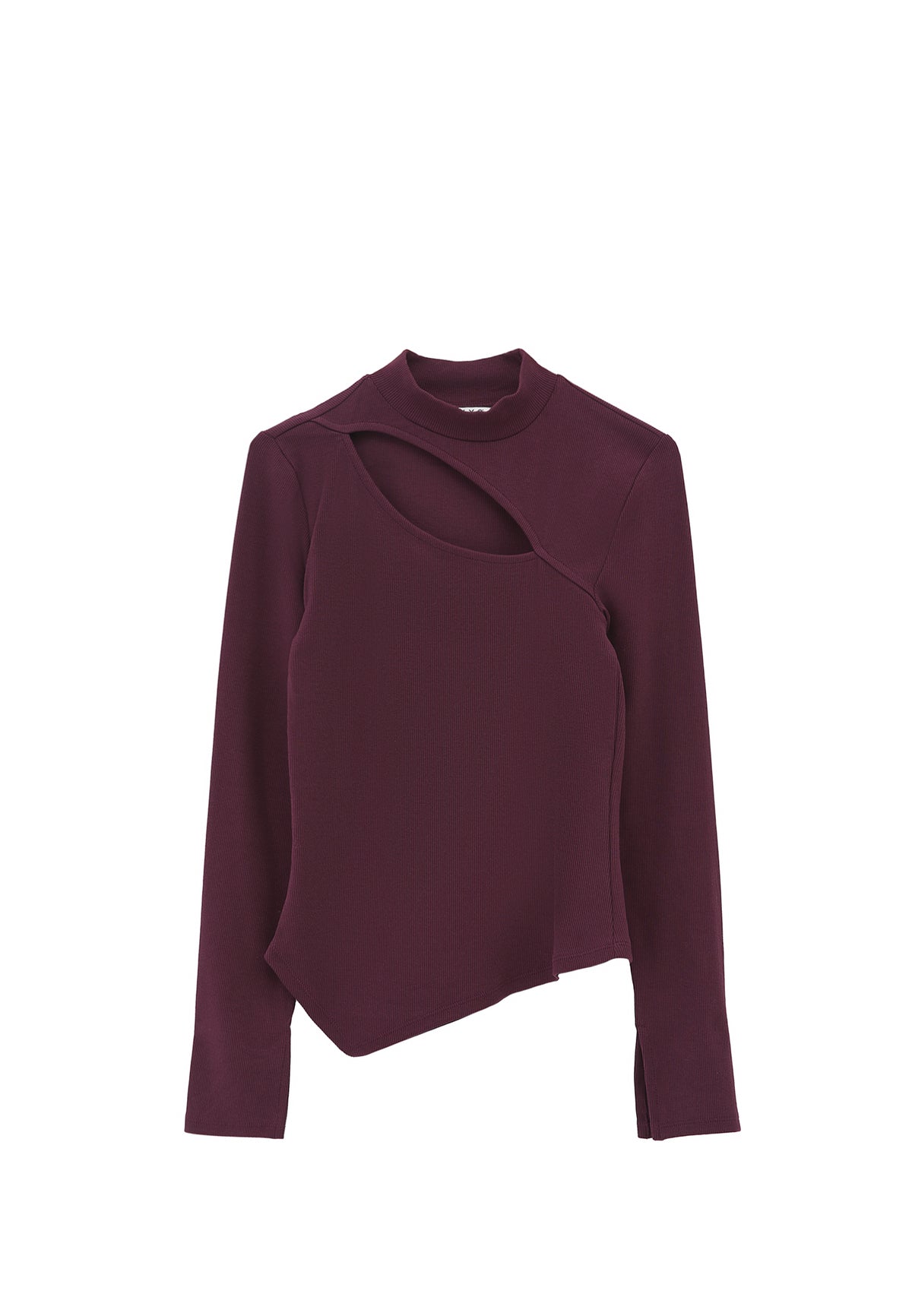 Long Sleeve T-Shirt With Cut Out Details - WINETASTING