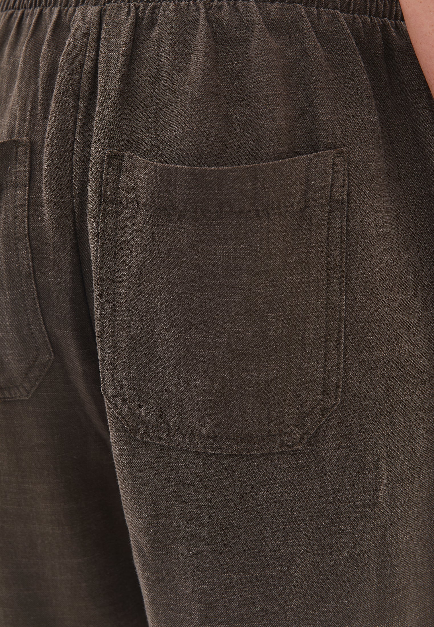 Woven Linen Carrot Pants - WREN