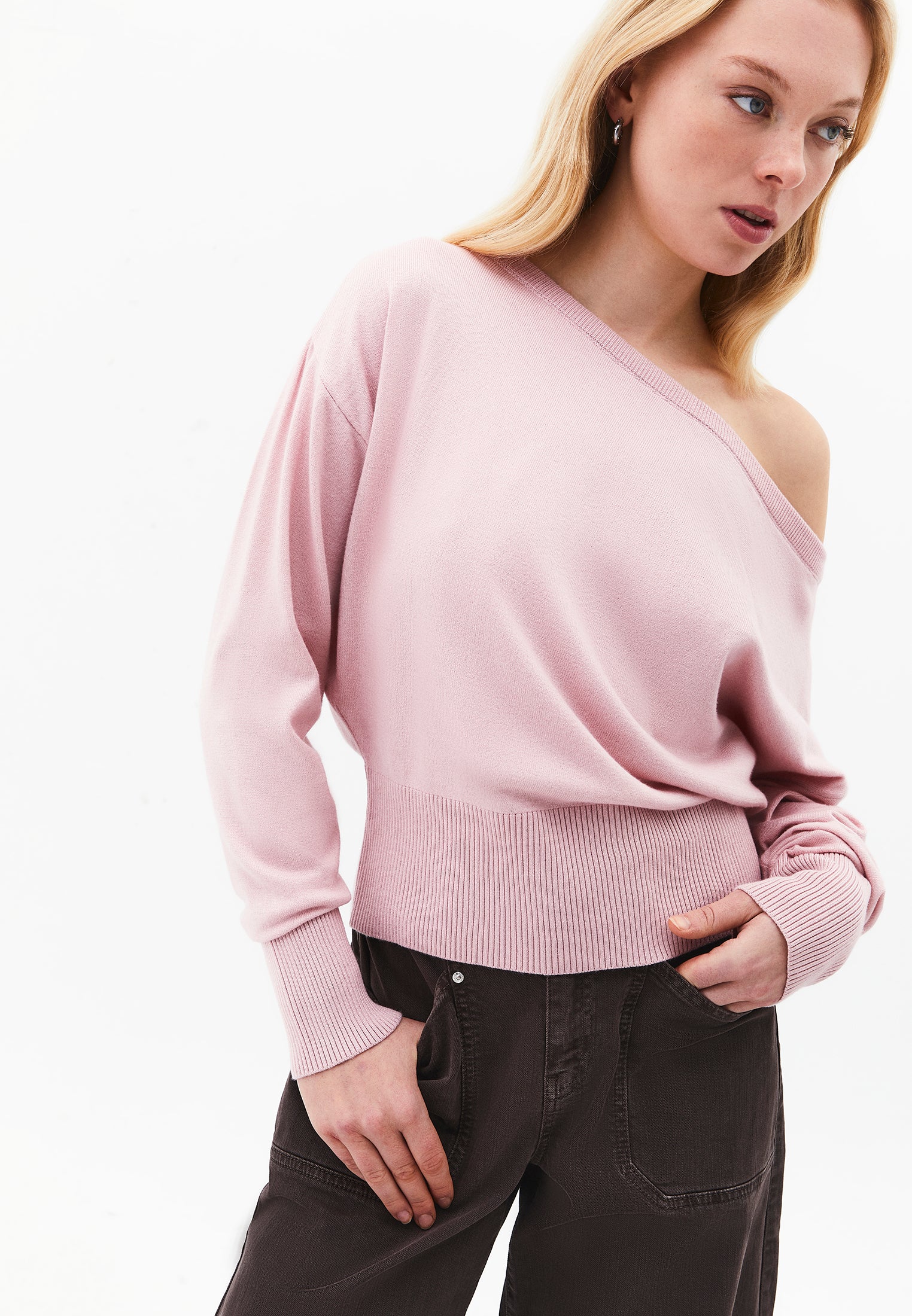 Boat Neck Long Sleeve Sweater - ZEPHYR