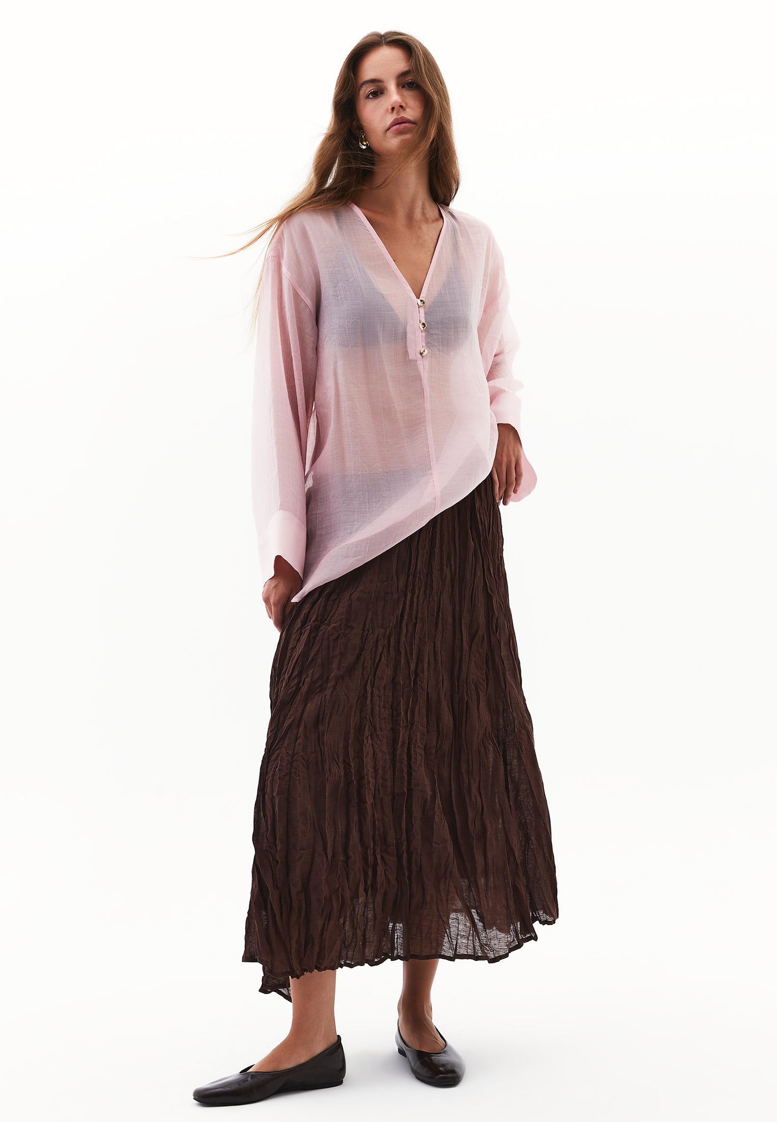 Tunic Blouse With Button Details - ZEPHYR