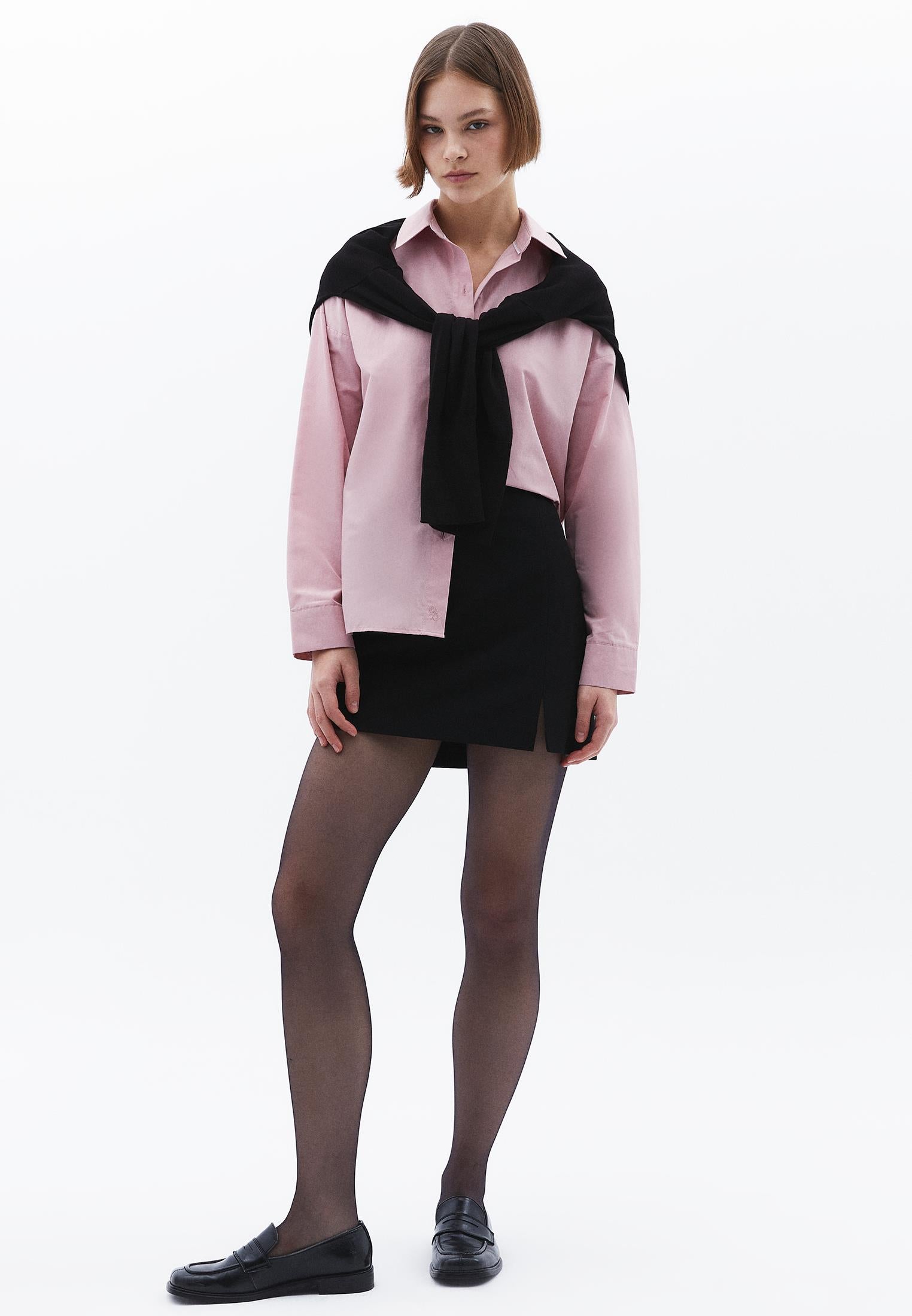 Shirt Collar Loose Woven Shirt - ZEPHYR