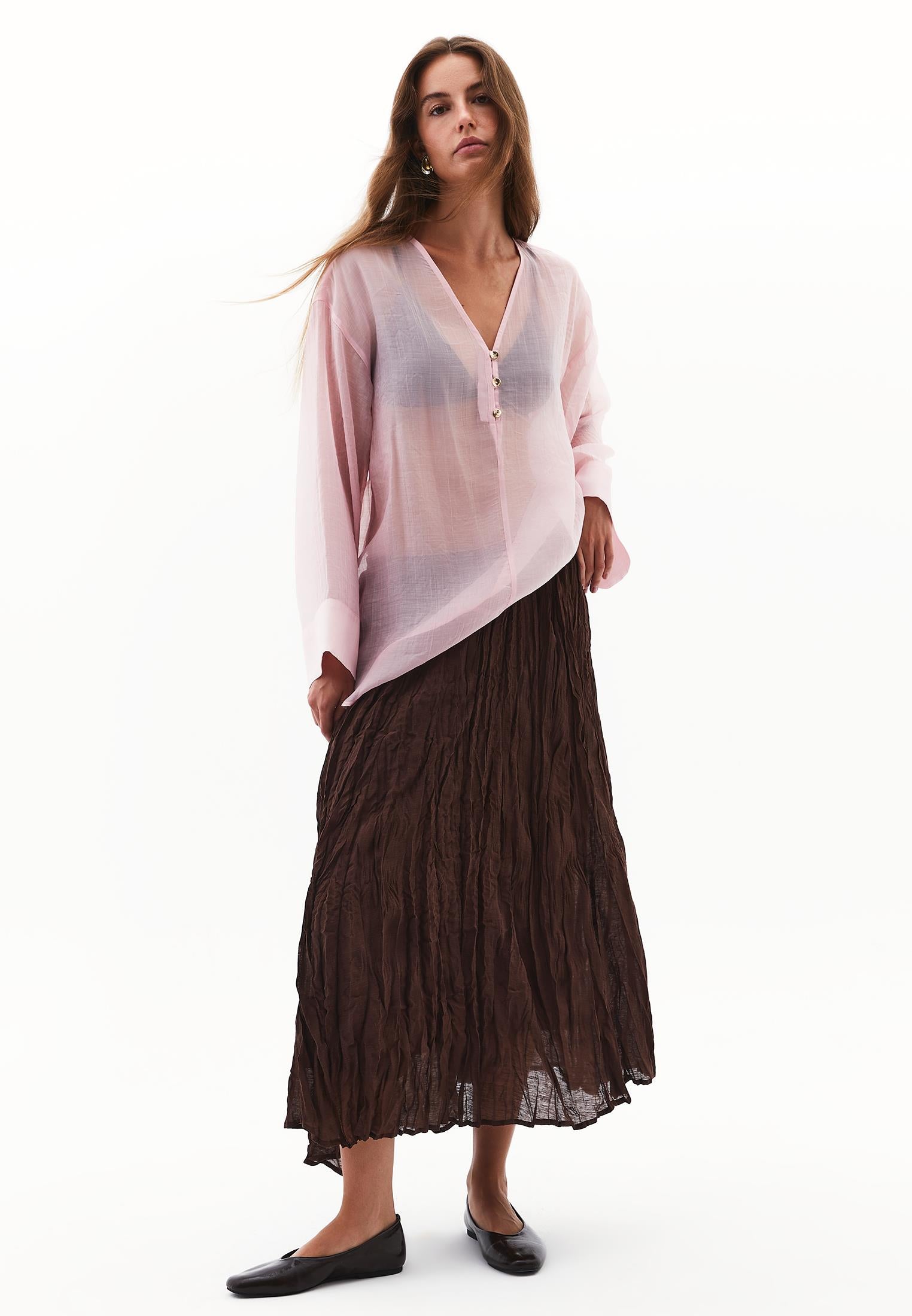 Tunic Blouse With Button Details - ZEPHYR