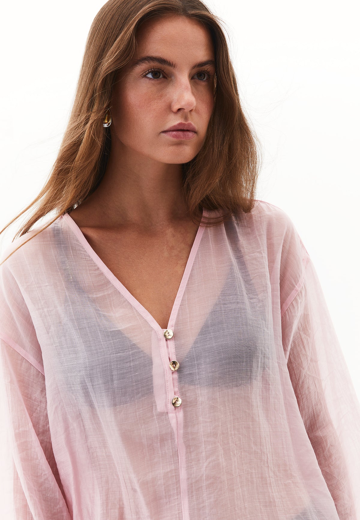 Tunic Blouse With Button Details - ZEPHYR