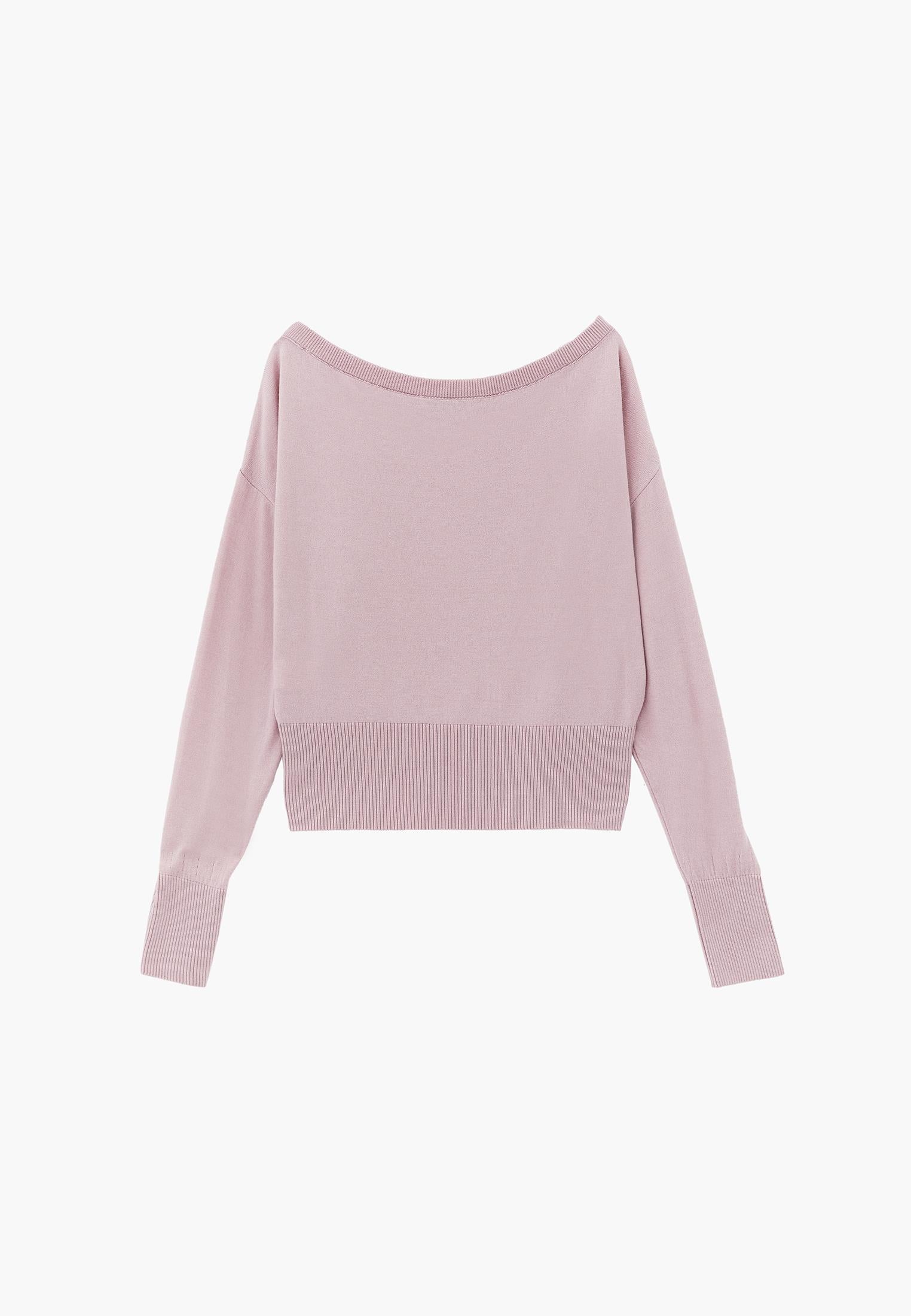 Boat Neck Long Sleeve Sweater - ZEPHYR